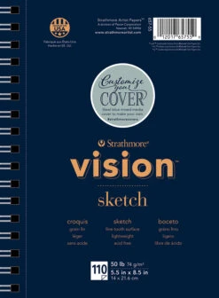 Strathmore Vision Sketch Pad, 5-1/2 X 8-1/2 Inches, 50 Lb, 110 Sheets