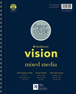 Strathmore Vision Mixed Media Pad, 9 X 12 Inches, 98 Lb, 70 Sheets