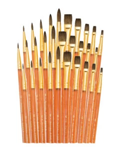 Royal & Langnickel Soft Natural Hair Acrylic Handle Brushes, Set Of 30