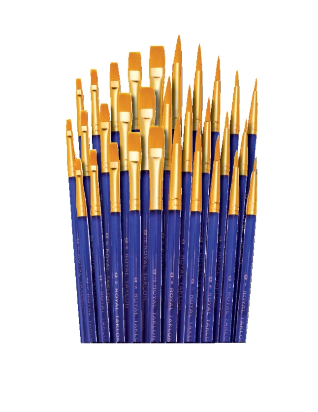 Royal & Langnickel Gold Taklon Brushes, Set Of 30