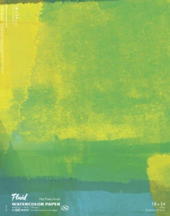 FOLIA Fluid Hot Press Easy Block Watercolor Paper, 18 X 24 Inches, 15 Sheets