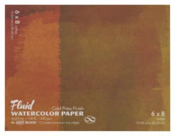 FOLIA Fluid Cold Press Easy Block Watercolor Paper, 6 X 8 Inches, 15 Sheets