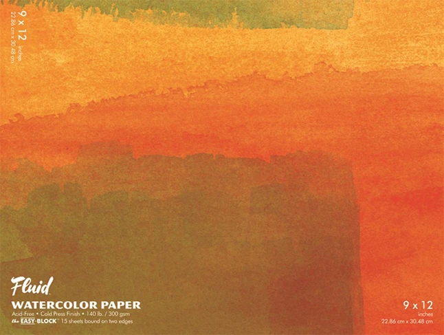 FOLIA Fluid Cold Press Easy Block Watercolor Paper, 9 X 12 Inches, 15 Sheets 3 FOLIA Fluid Cold Press Easy Block Watercolor Paper, 9 X 12 Inches, 15 Sheets