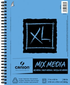 Canson XL Mixed Media Paper Pad, 98 Lb, 7 X 10 Inches, 60 Sheets