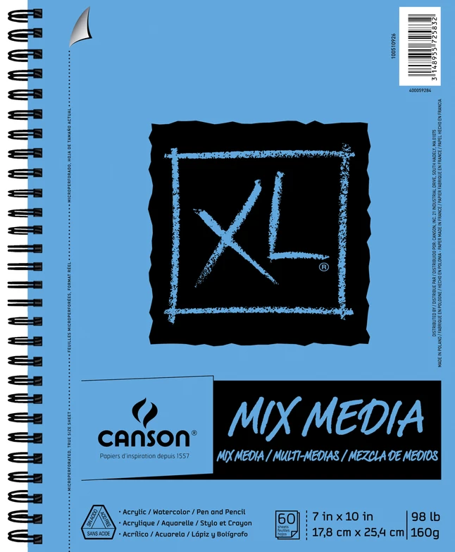 Canson XL Mixed Media Paper Pad, 98 Lb, 7 X 10 Inches, 60 Sheets 3 Canson XL Mixed Media Paper Pad, 98 Lb, 7 X 10 Inches, 60 Sheets