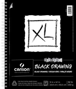 Canson XL Black Drawing Pad, Side Wire, 9 X 12 Inches, 40 Sheets