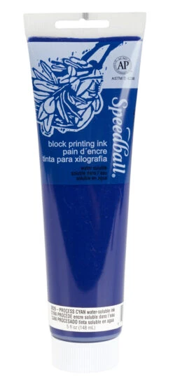 Speedball Water-Soluble Block Printing Ink, Process Cyan, 5 Ounces