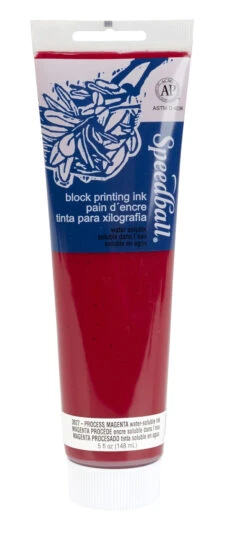 Speedball Water-Soluble Block Printing Ink, Process Magenta, 5 Ounces