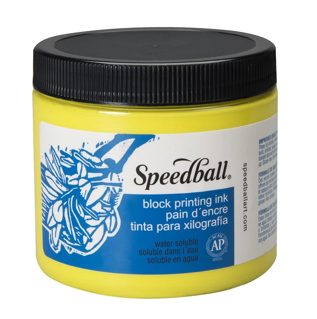 Speedball Water-Soluble Block Printing Ink, Process Yellow, Pint 3 Speedball Water-Soluble Block Printing Ink, Process Yellow, Pint