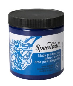 Speedball Water-Soluble Block Printing Ink, Process Cyan, 8 Ounces