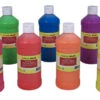 School Smart Washable Finger Paints, Assorted Neon Colors, Pint Set Of 7