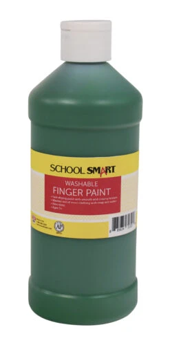 School Smart Washable Finger Paint, Green, 1 Pint