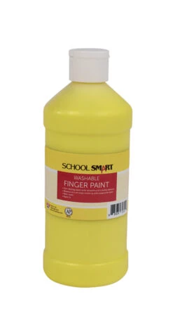 School Smart Washable Finger Paint, Yellow, 1 Pint