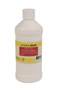 School Smart Washable Finger Paint, White, 1 Pint