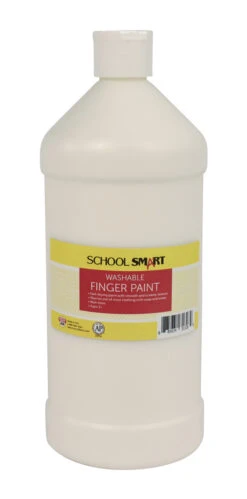 School Smart Washable Finger Paint, White, 1 Quart