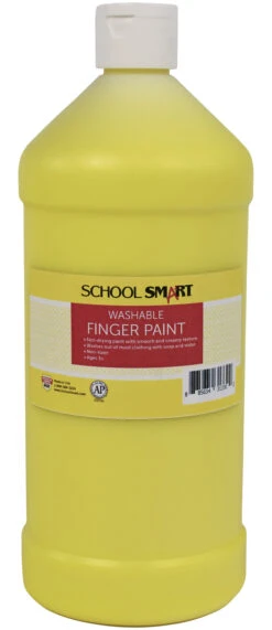 School Smart Washable Finger Paint, Yellow, 1 Quart