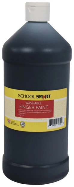 School Smart Washable Finger Paint, Black, 1 Quart