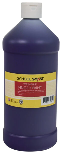 School Smart Washable Finger Paint, Purple, 1 Quart