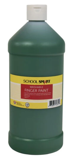 School Smart Washable Finger Paint, Green, 1 Quart