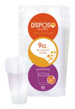 Disposoware Plastic Cups, 9 Oz, Clear, Pack Of 960