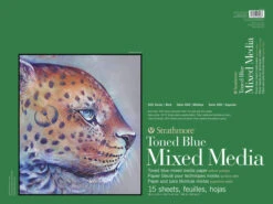 Strathmore 400 Series Toned Blue Mixed Media Pad, 18 X 24 Inches, 184 Lb, 15 Sheets