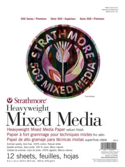 Strathmore 500 Series Mixed Media Pad, 9 X 12 Inches, 350 Lb, 12 Sheets