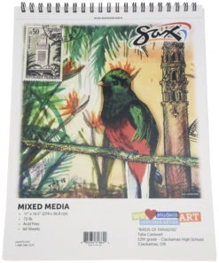 Sax Mixed-Media Paper Pad, 11 X 14 Inches, 72 Lb, White, 60 Sheets