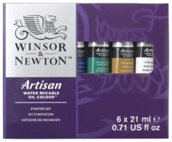 Winsor & Newton Artisan Water Mixable Oil Color Starter Set, 0.71 Ounces, Set Of 6