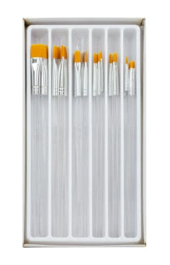 Royal & Langnickel Clear Choice Gold Taklon Brushes, Flat, Set Of 24