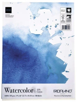 Fabriano FAT Watercolor Pad, 9 X 12 Inches, 140 Lb, 60 Sheets