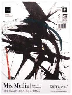 Fabriano FAT Mixed Media Pad, 9 X 12 Inches, 108 Lb, 150 Sheets