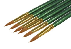 Sax Optimum Golden Synthetic Taklon Long Handle Paint Brushes, Round, Size 10, Pack Of 6 -Art Supplies 2024075 B ecommfullsize