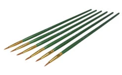 Sax Optimum Golden Synthetic Taklon Long Handle Brushes, Round, Size 0, Pack Of 6 -Art Supplies 2024078 B ecommfullsize