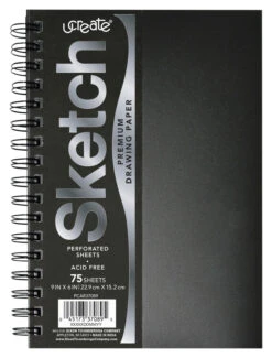 UCreate Poly Cover Sketch Book, Heavyweight, 9 X 6 Inches, 75 Sheets