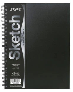 UCreate Poly Cover Sketch Book, Heavyweight, 12 X 9 Inches, 75 Sheets
