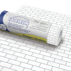 Fadeless Bulletin Board Art Paper, White Subway Tile, 48 Inches X 12 Feet, 1 Roll