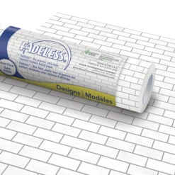 Fadeless Bulletin Board Art Paper, White Subway Tile, 48 Inches X 50 Feet, 1 Roll