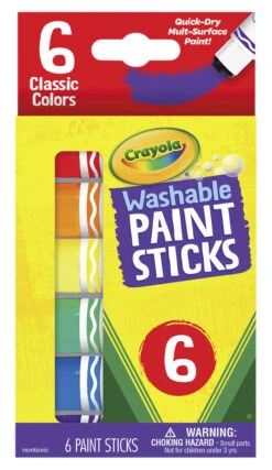 Crayola Washable Paint Sticks, Assorted Colors, Set Of 6