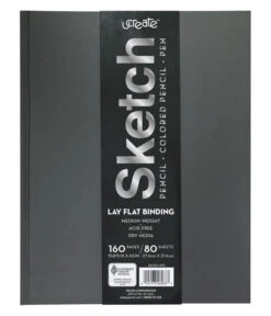 UCreate Hardbound Sketch Art Notebook, 10-7/8 X 8-1/2 Inch, 80 Sheet