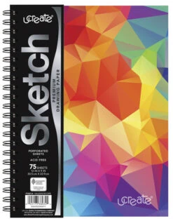 UCreate® Fashion Sketch Book, Kaleidoscope, 12 X 9 Inches, 75 Sheets