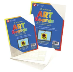 Hygloss Multi-Purpose Art Board With Self-Adhesive Hanger, 10 X 13 Inches, White, Pack Of 25