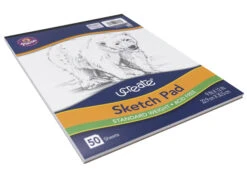 Ucreate Lightweight Sketch Pad, 9 X 12 Inches, Bright White, 50 Sheets -Art Supplies 226545 B ecommfullsize