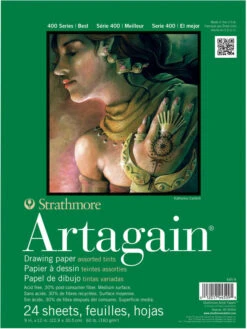 Strathmore Artagain 400 Series Paper Pad, 9 X 12 Inches, Assorted Colors, 24 Sheets