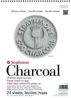 Strathmore 500 Series Charcoal Paper Pad, 18 X 24 Inches, Assorted Colors, 24 Sheets