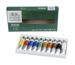 Winsor & Newton Winton Oil Color Set, 0.7 Ounce Tubes, Assorted Colors, Set Of 10