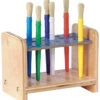 Natural Wood Paint Brush Holder With 24 Chubby Brush, 8 X 6 X 5 Inches 2 Natural Wood Paint Brush Holder With 24 Chubby Brush, 8 X 6 X 5 Inches -Art Supplies 265935 ecommfullsize