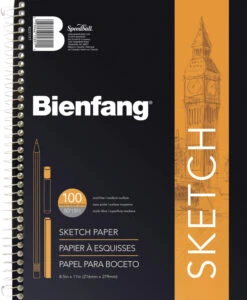 Bienfang Spiral Bound Lightweight Sketchbook, 50 Lb, 8-1/2 X 11 Inch, 100 Sheets