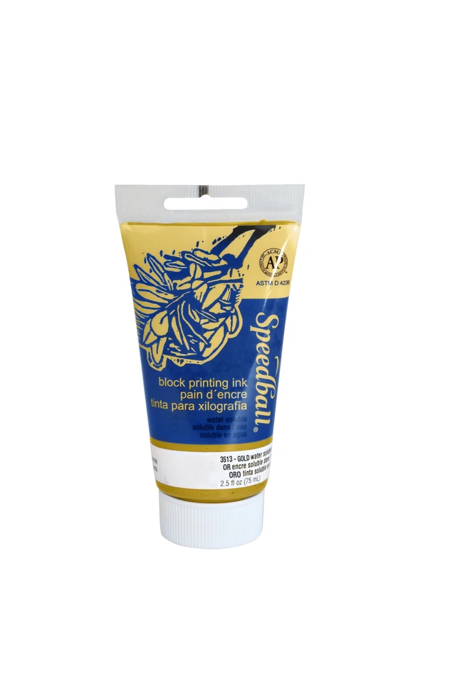 Speedball Water Soluble Block Printing Ink, Gold, 2-1/2 Ounces 3 Speedball Water Soluble Block Printing Ink, Gold, 2-1/2 Ounces