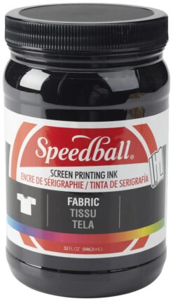 Speedball Non-Toxic Non-Flammable Water Soluble Acrylic Textile Ink, 1 Qt Jar, Black