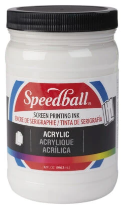 Speedball Permanent Non-Toxic Non-Flammable Oil Based Acrylic Screen Printing Ink, 1 Qt Jar, White